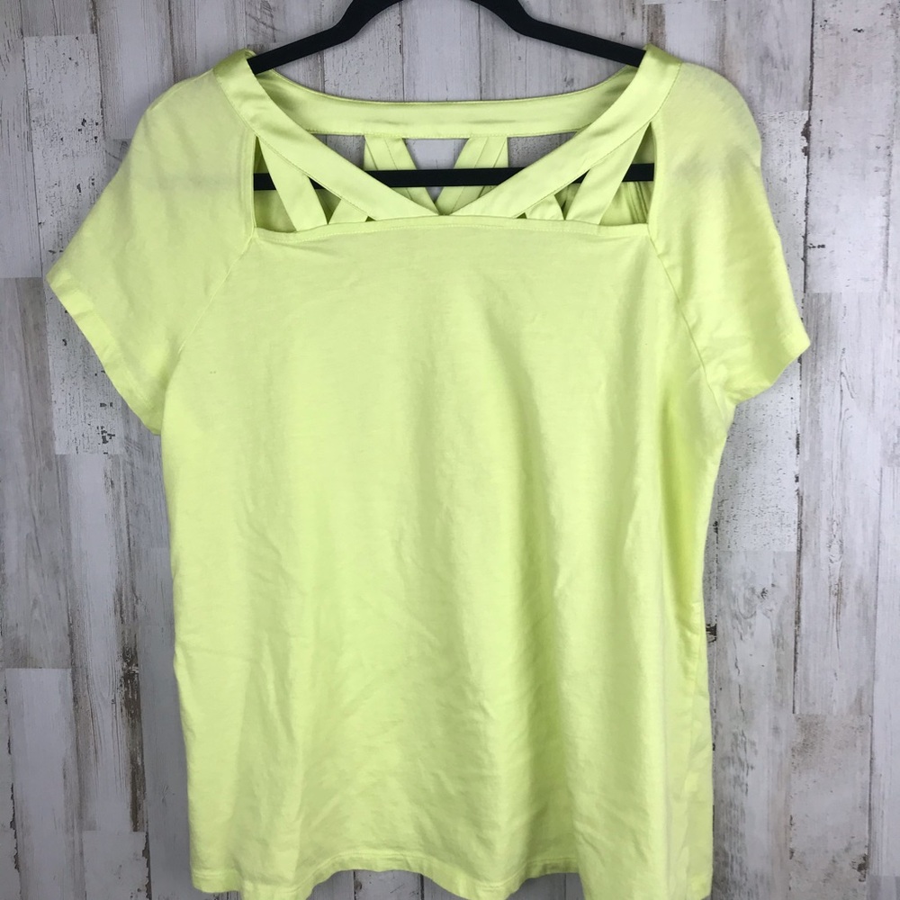 Lane Bryant Jersey Top Bright Yellow Size 14/16